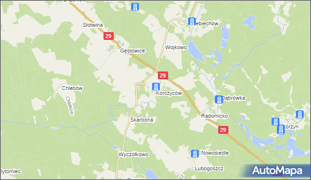 mapa Korczyców, Korczyców na mapie Targeo