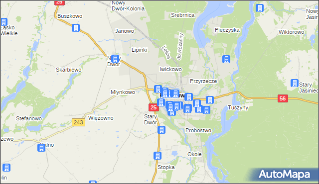 mapa Koronowo powiat bydgoski, Koronowo powiat bydgoski na mapie Targeo