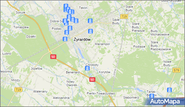 mapa Korytów A, Korytów A na mapie Targeo