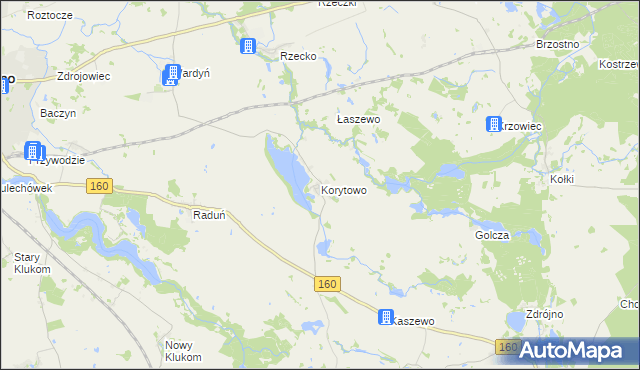 mapa Korytowo gmina Choszczno, Korytowo gmina Choszczno na mapie Targeo