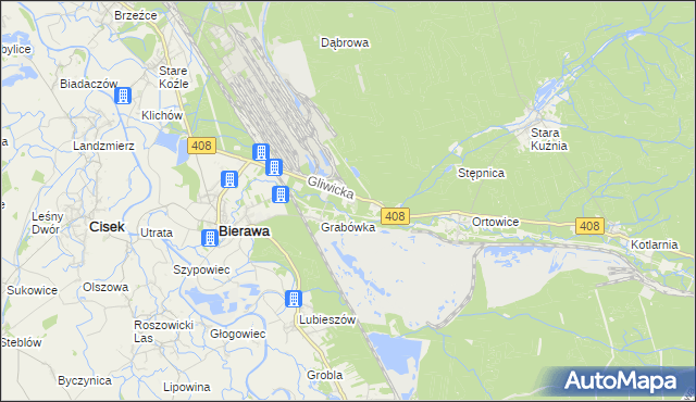mapa Korzonek gmina Bierawa, Korzonek gmina Bierawa na mapie Targeo