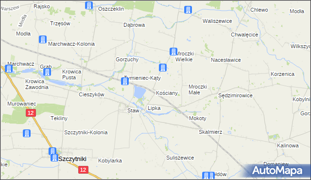 mapa Kościany, Kościany na mapie Targeo
