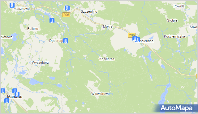mapa Kościerza, Kościerza na mapie Targeo