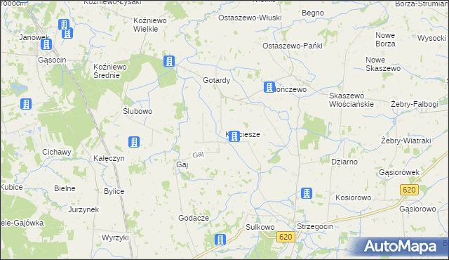 mapa Kościesze, Kościesze na mapie Targeo