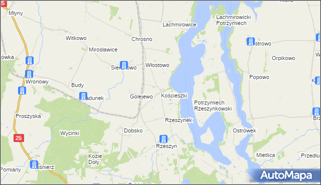 mapa Kościeszki, Kościeszki na mapie Targeo