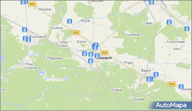 mapa Koszęcin powiat lubliniecki, Koszęcin powiat lubliniecki na mapie Targeo