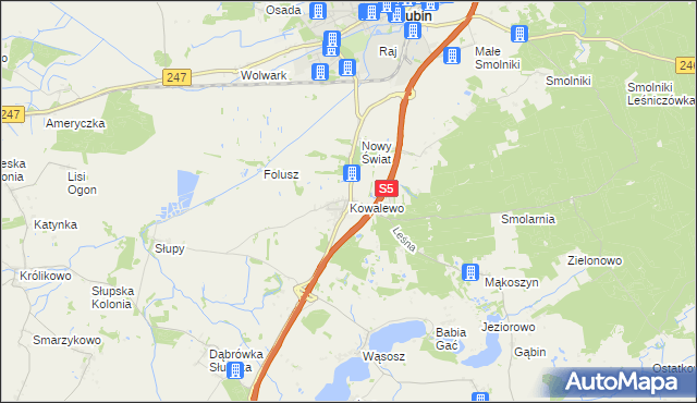 mapa Kowalewo gmina Szubin, Kowalewo gmina Szubin na mapie Targeo