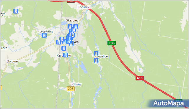 mapa Kowalice, Kowalice na mapie Targeo