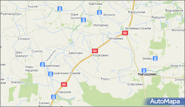 mapa Kozarzewo, Kozarzewo na mapie Targeo