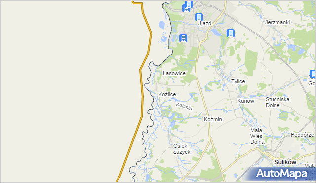 mapa Koźlice gmina Zgorzelec, Koźlice gmina Zgorzelec na mapie Targeo