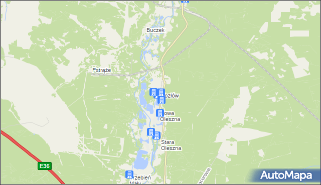 mapa Kozłów gmina Bolesławiec, Kozłów gmina Bolesławiec na mapie Targeo