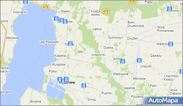 mapa Kraczynki, Kraczynki na mapie Targeo