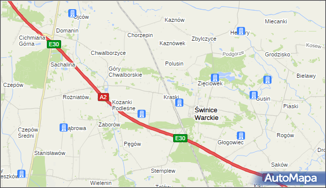 mapa Kraski, Kraski na mapie Targeo