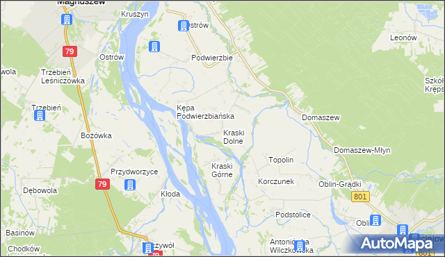 mapa Kraski Dolne, Kraski Dolne na mapie Targeo