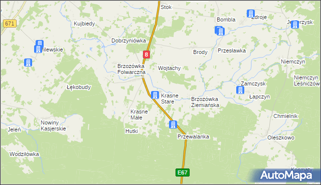 mapa Krasne Stare, Krasne Stare na mapie Targeo