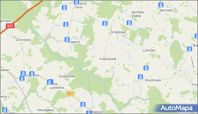 mapa Krasnolipie, Krasnolipie na mapie Targeo