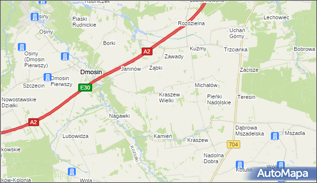 mapa Kraszew Wielki, Kraszew Wielki na mapie Targeo