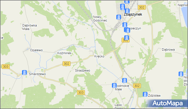 mapa Kręcko, Kręcko na mapie Targeo