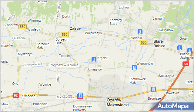 mapa Kręczki, Kręczki na mapie Targeo