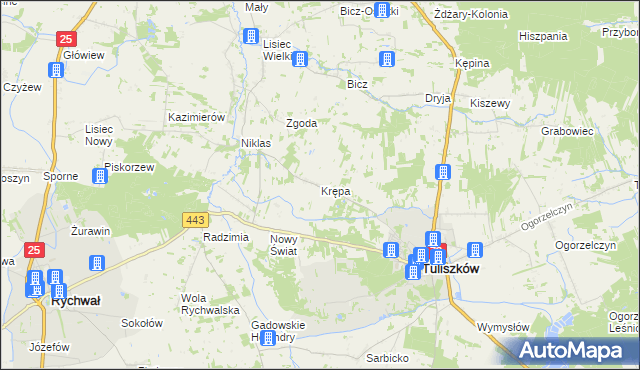 mapa Krępa gmina Tuliszków, Krępa gmina Tuliszków na mapie Targeo