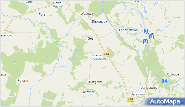 mapa Krępa Kaszubska, Krępa Kaszubska na mapie Targeo