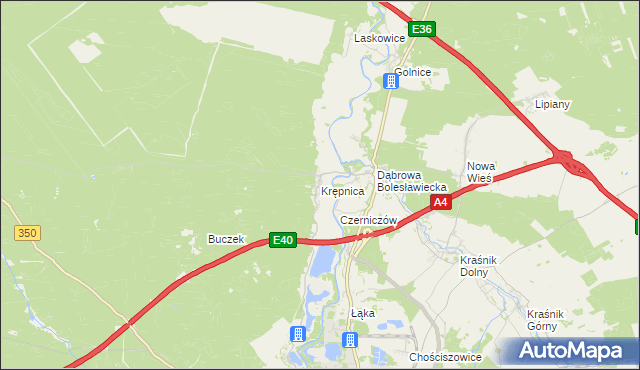 mapa Krępnica, Krępnica na mapie Targeo