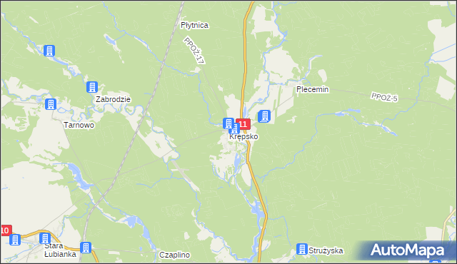 mapa Krępsko gmina Szydłowo, Krępsko gmina Szydłowo na mapie Targeo