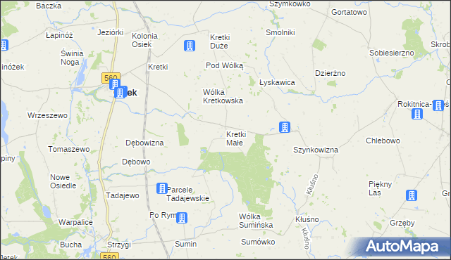 mapa Kretki Małe, Kretki Małe na mapie Targeo