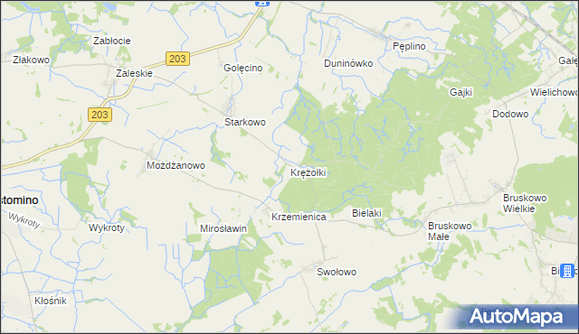 mapa Krężołki, Krężołki na mapie Targeo