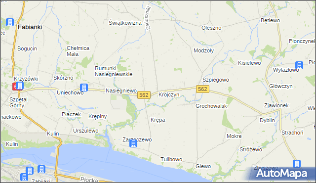 mapa Krojczyn, Krojczyn na mapie Targeo