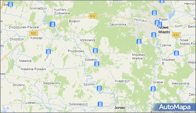 mapa Królewo gmina Joniec, Królewo gmina Joniec na mapie Targeo