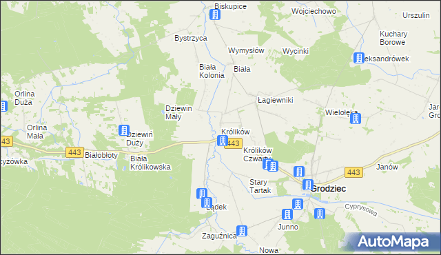 mapa Królików, Królików na mapie Targeo