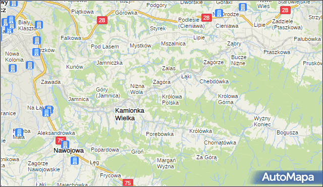 mapa Królowa Polska, Królowa Polska na mapie Targeo