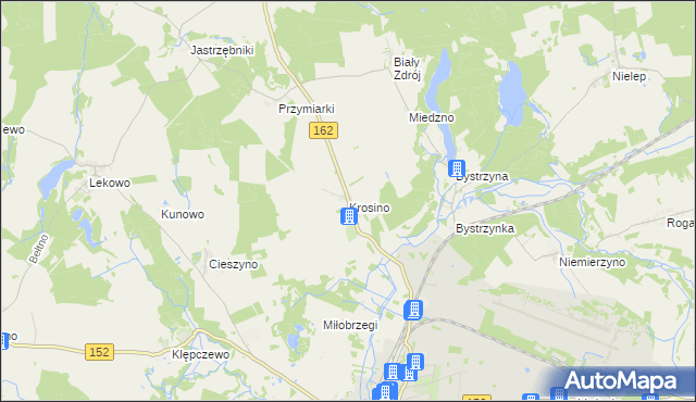 mapa Krosino gmina Świdwin, Krosino gmina Świdwin na mapie Targeo