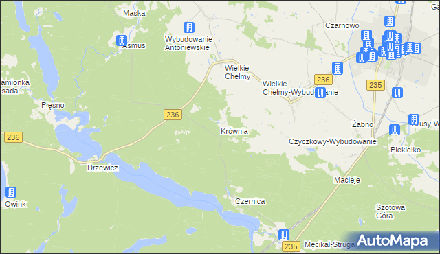 mapa Krównia, Krównia na mapie Targeo