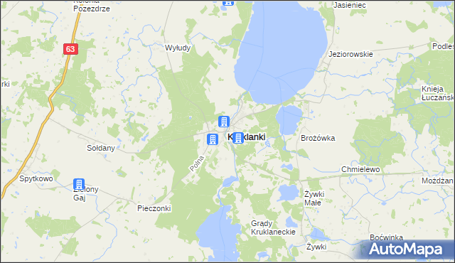 mapa Kruklanki, Kruklanki na mapie Targeo
