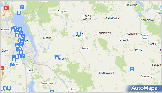 mapa Krupin gmina Wieliczki, Krupin gmina Wieliczki na mapie Targeo
