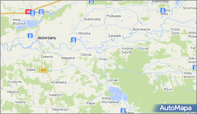 mapa Krupy gmina Michów, Krupy gmina Michów na mapie Targeo