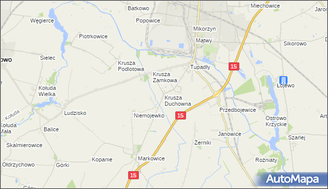 mapa Krusza Duchowna, Krusza Duchowna na mapie Targeo
