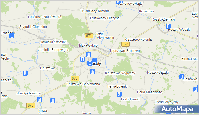 mapa Kruszewo-Głąby, Kruszewo-Głąby na mapie Targeo