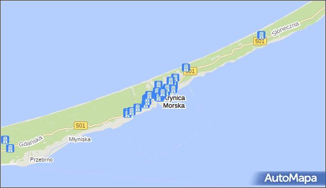 mapa Krynica Morska, Krynica Morska na mapie Targeo