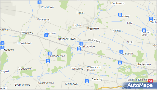 mapa Krzekotowice, Krzekotowice na mapie Targeo