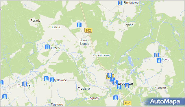 mapa Krzesimowo, Krzesimowo na mapie Targeo