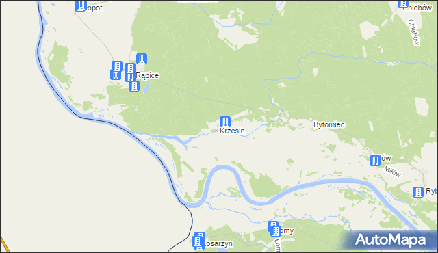 mapa Krzesin gmina Cybinka, Krzesin gmina Cybinka na mapie Targeo