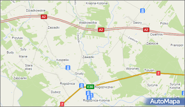 mapa Krzymowskie, Krzymowskie na mapie Targeo