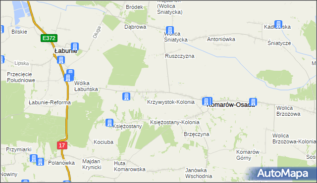 mapa Krzywystok, Krzywystok na mapie Targeo
