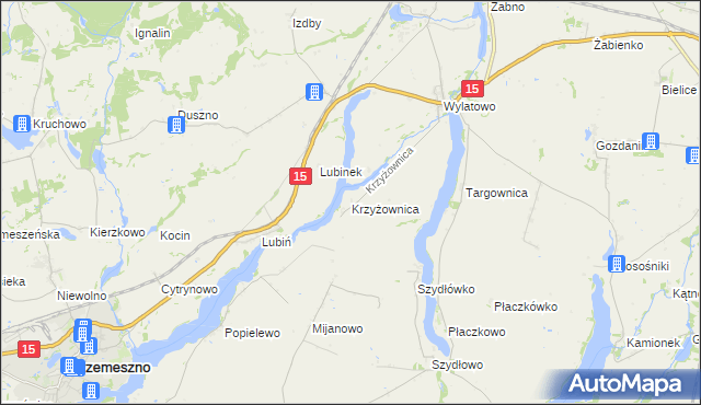 mapa Krzyżownica, Krzyżownica na mapie Targeo