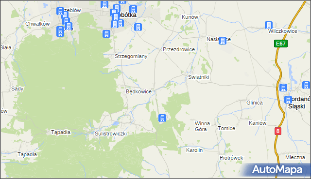 mapa Księginice Małe, Księginice Małe na mapie Targeo