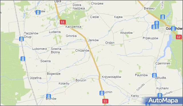 mapa Kuczków gmina Pleszew, Kuczków gmina Pleszew na mapie Targeo