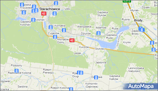 mapa Kuczów, Kuczów na mapie Targeo